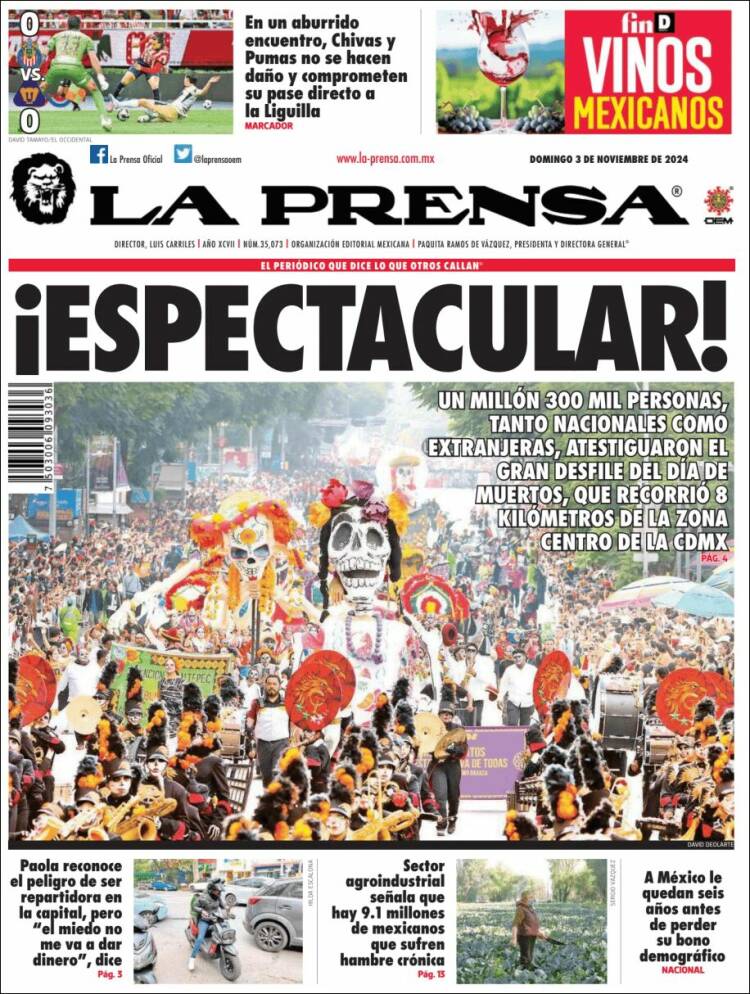 Portada de La Prensa (M&eacute;xico)