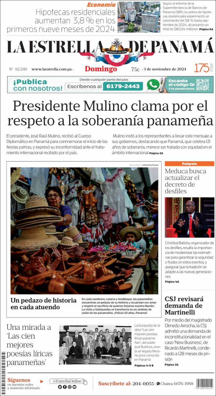 Portada de La Estrella de Panamá (Panam&aacute;)