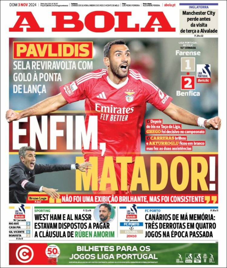 Portada de A Bola (Portugal)