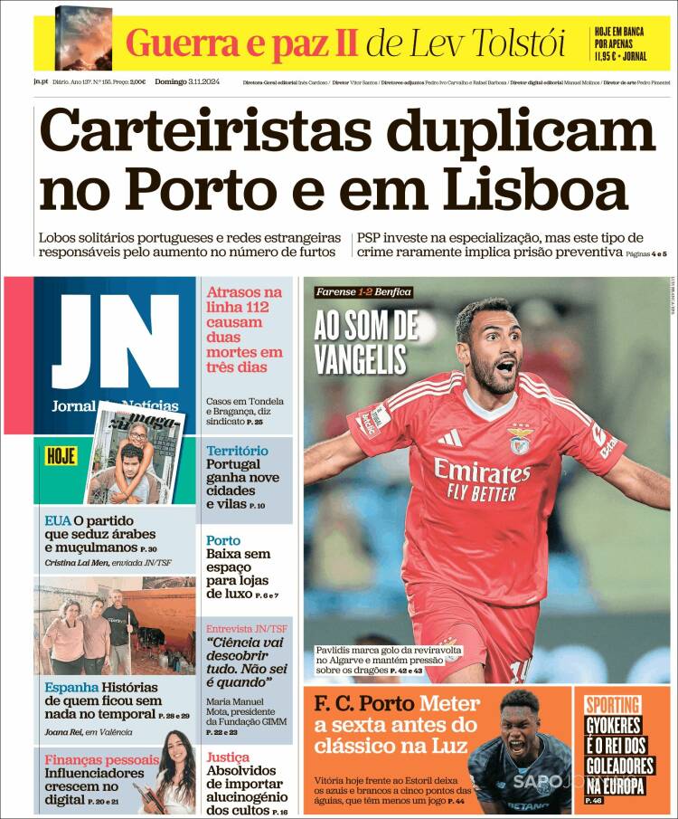 Portada de Jornal de Notícias (Portugal)