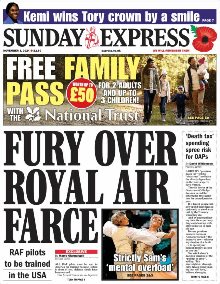 Portada de Daily Express (Reino Unido)