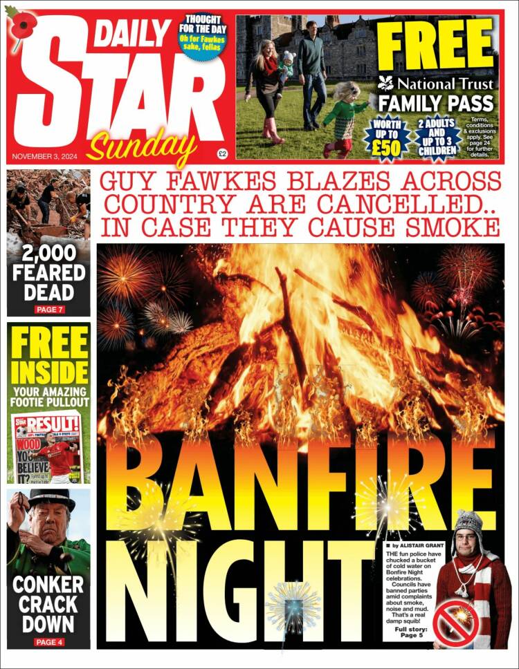 Portada de Daily Star (Reino Unido)