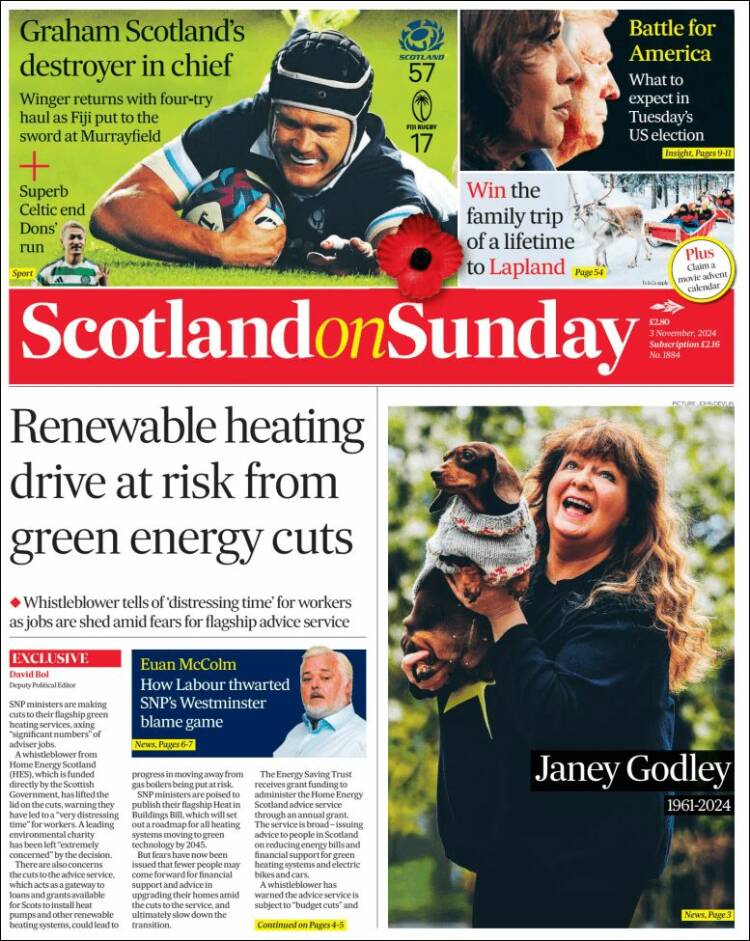 Portada de The Scotsman (Reino Unido)