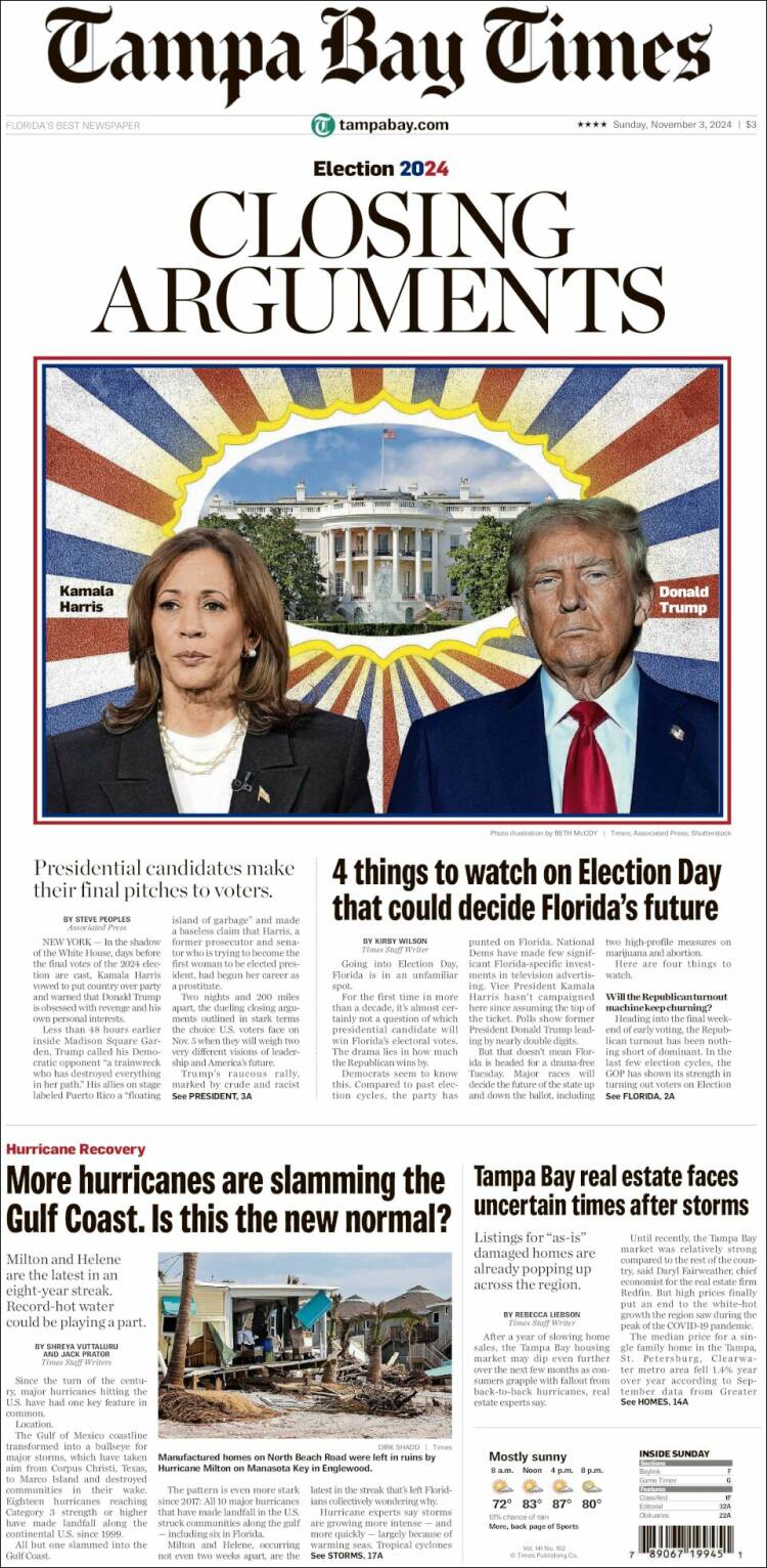 Portada de Tampa Bay Times (USA)