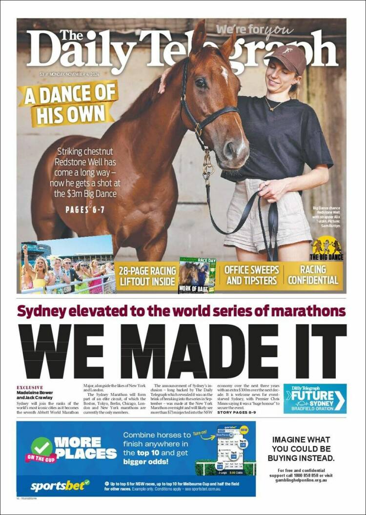 Portada de The Daily Telegraph (Australia)