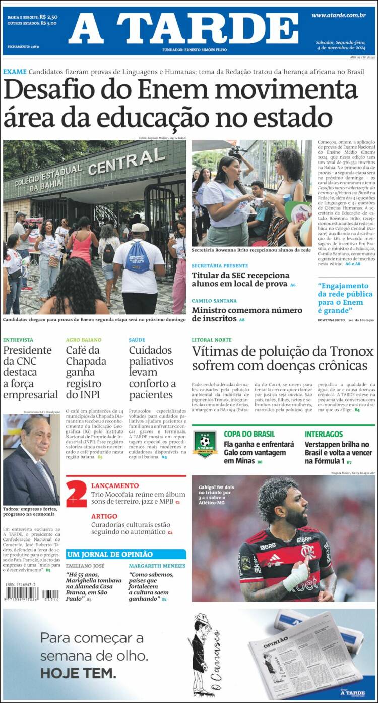 Portada de Diário A Tarde (Brasil)