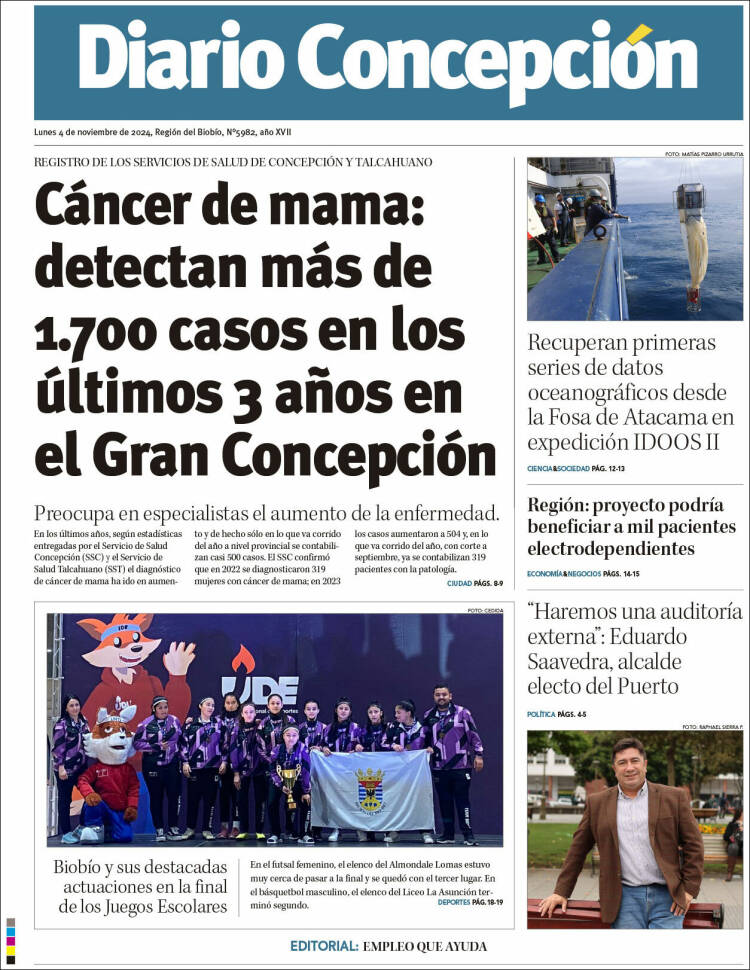 Portada de Diario de Concepción (Chile)