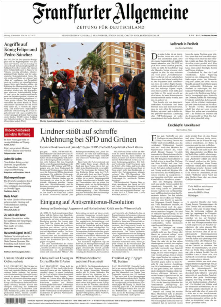 Portada de Frankfurter Allgemeine (Alemania)