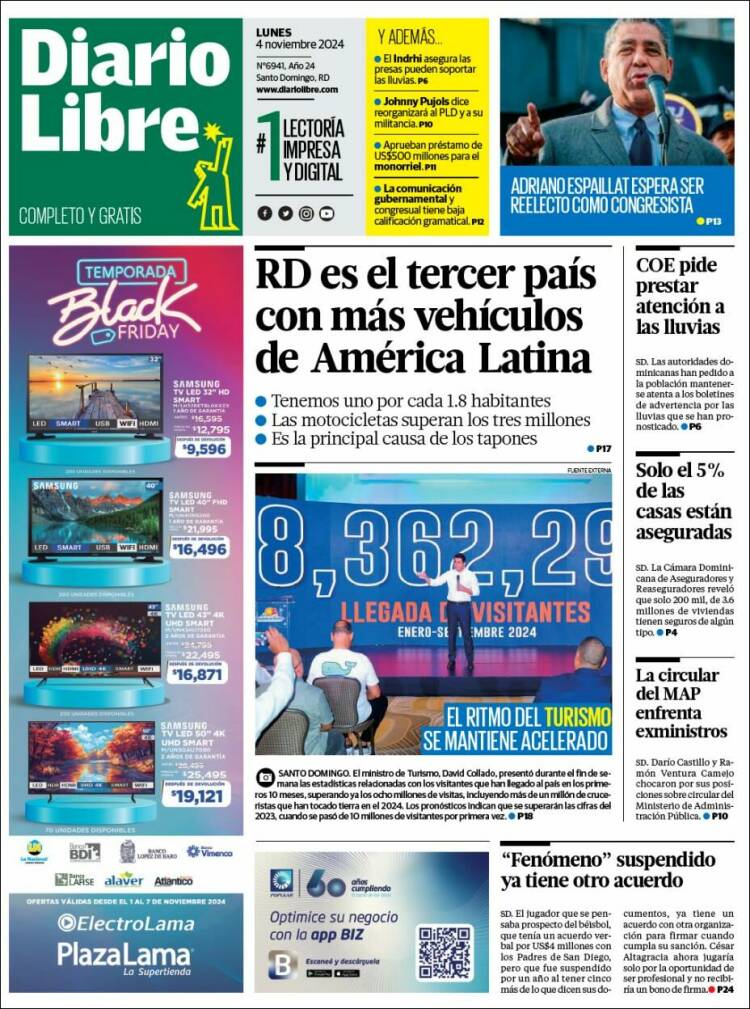 Portada de Diario Libre (R. Dominicana)