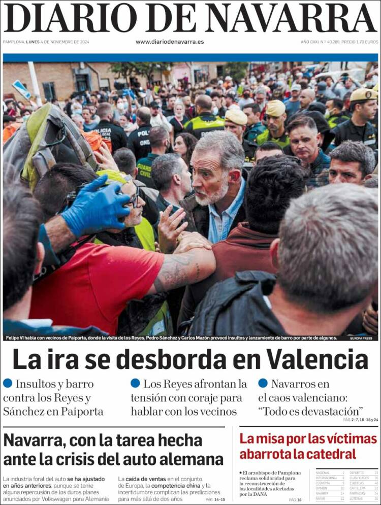 Portada de Diario de Navarra (España)