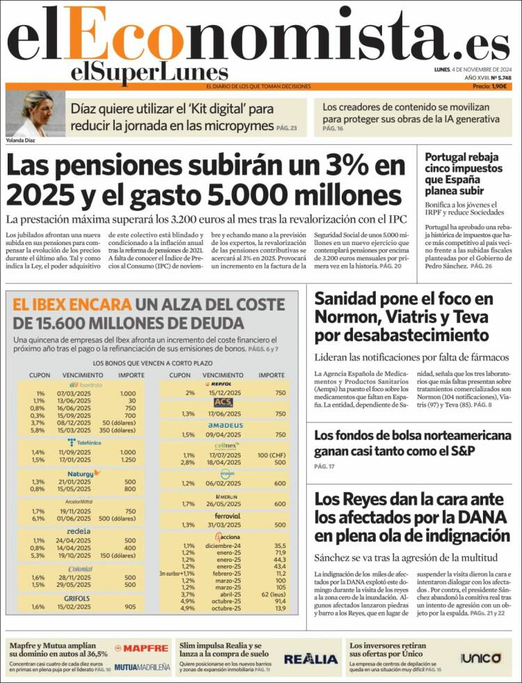 Portada de El Economista (Espa&ntilde;a)