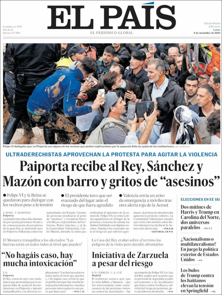 Portada de El País (España)