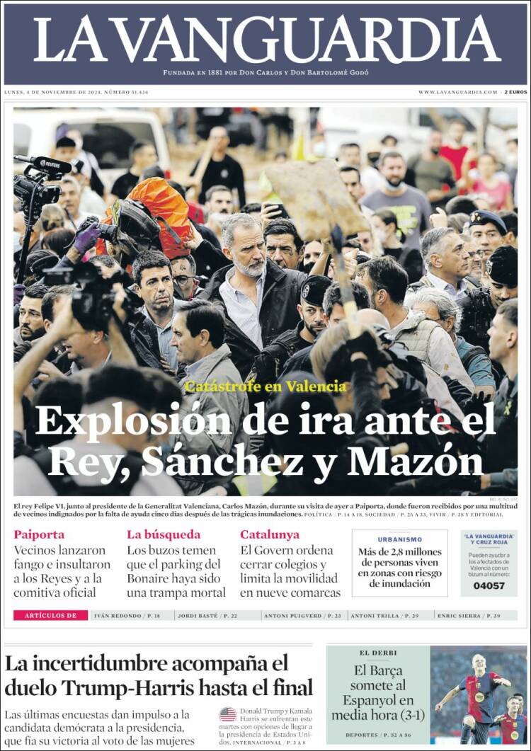 Portada de La Vanguardia (España)