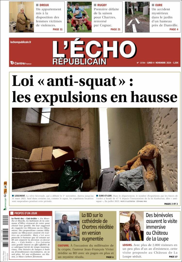 Portada de L'Echo Républicain (Francia)