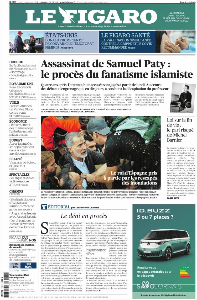 Portada de Le Figaro (Francia)