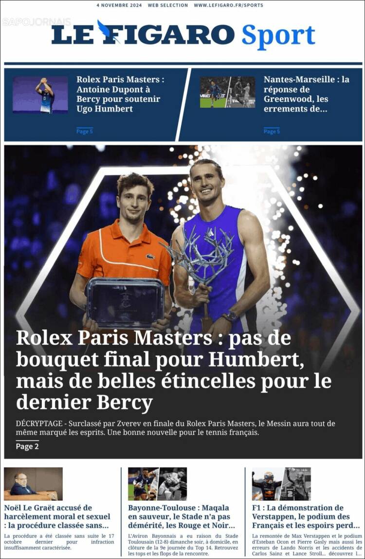 Portada de Le Figaro Sport (Francia)