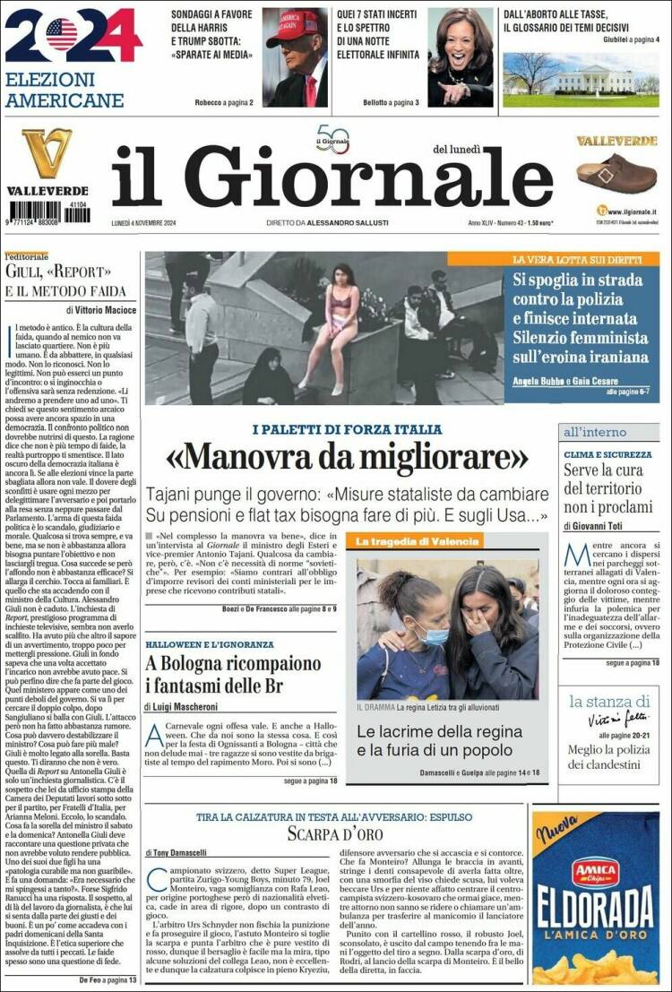 Portada de il Giornale (Italia)