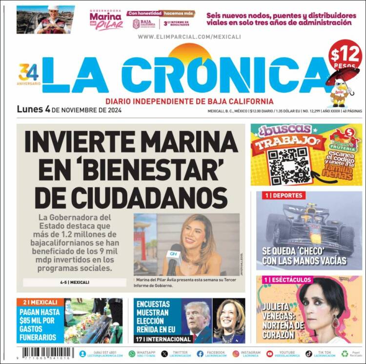 Portada de La Crónica de Baja California (México)