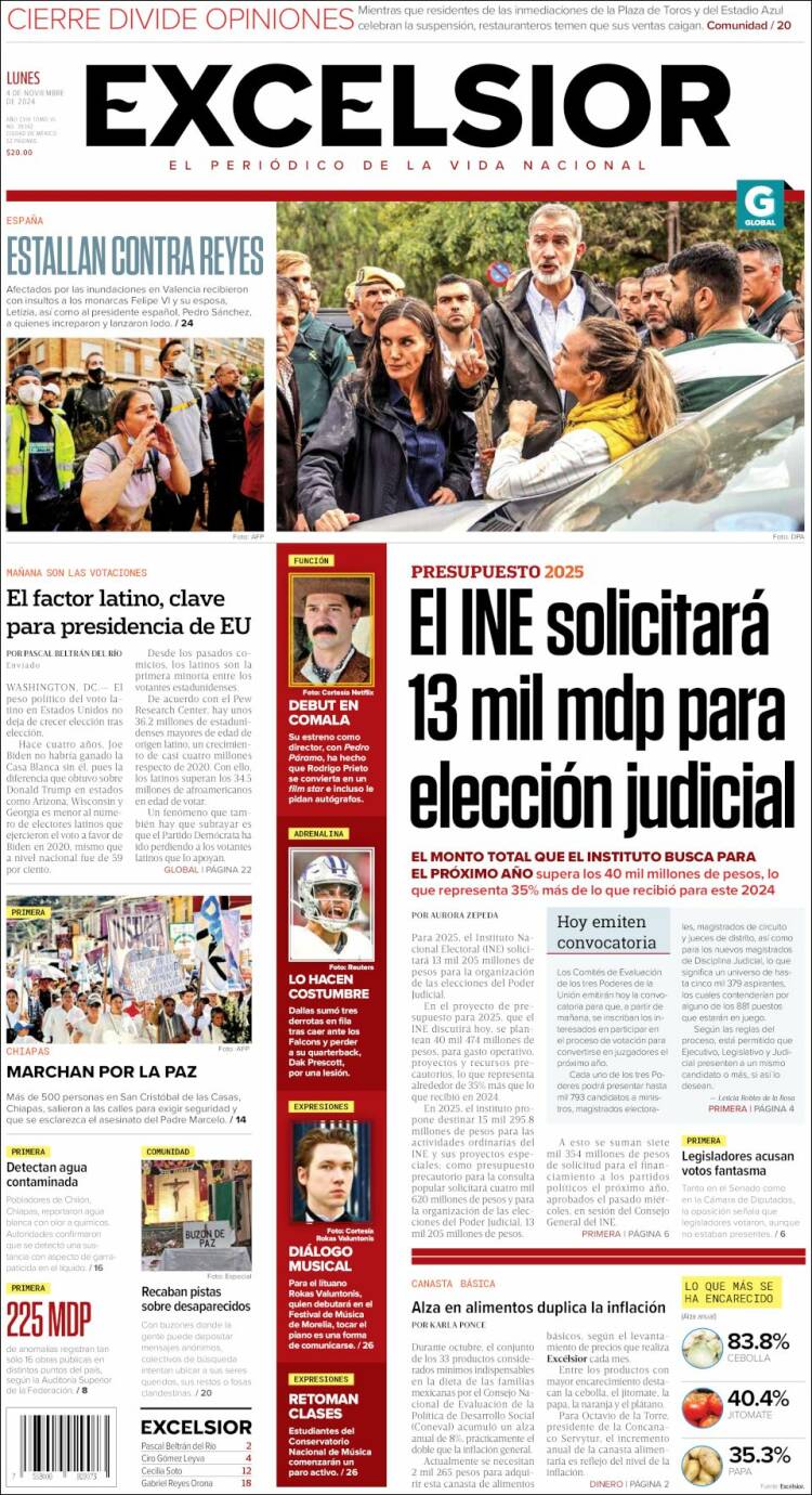 Portada de Excelsior (México)