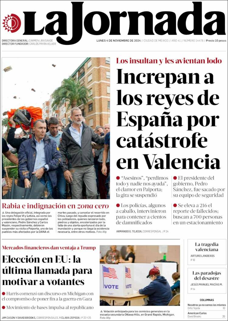 Portada de La Jornada (México)