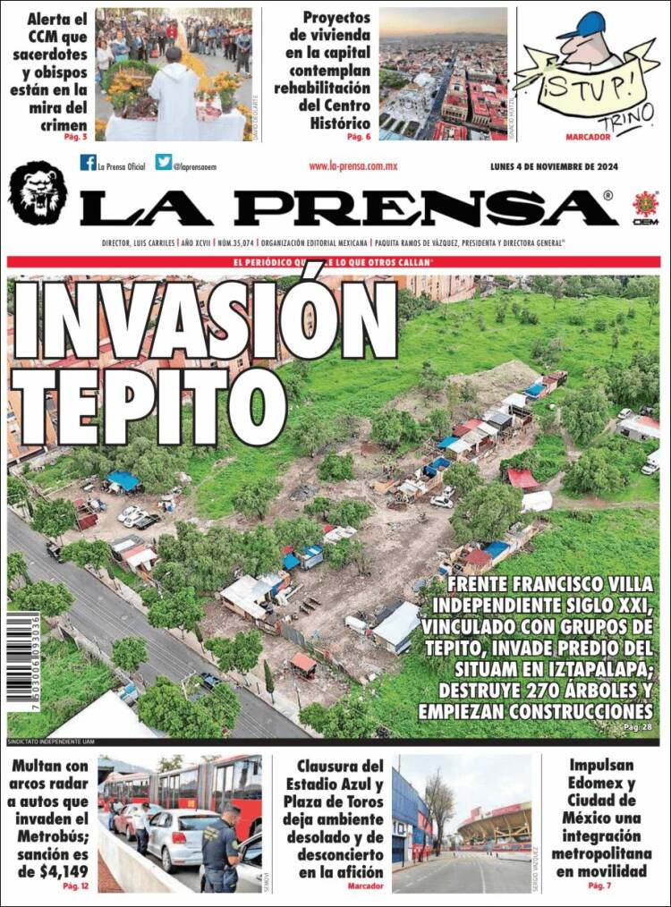 Portada de La Prensa (México)