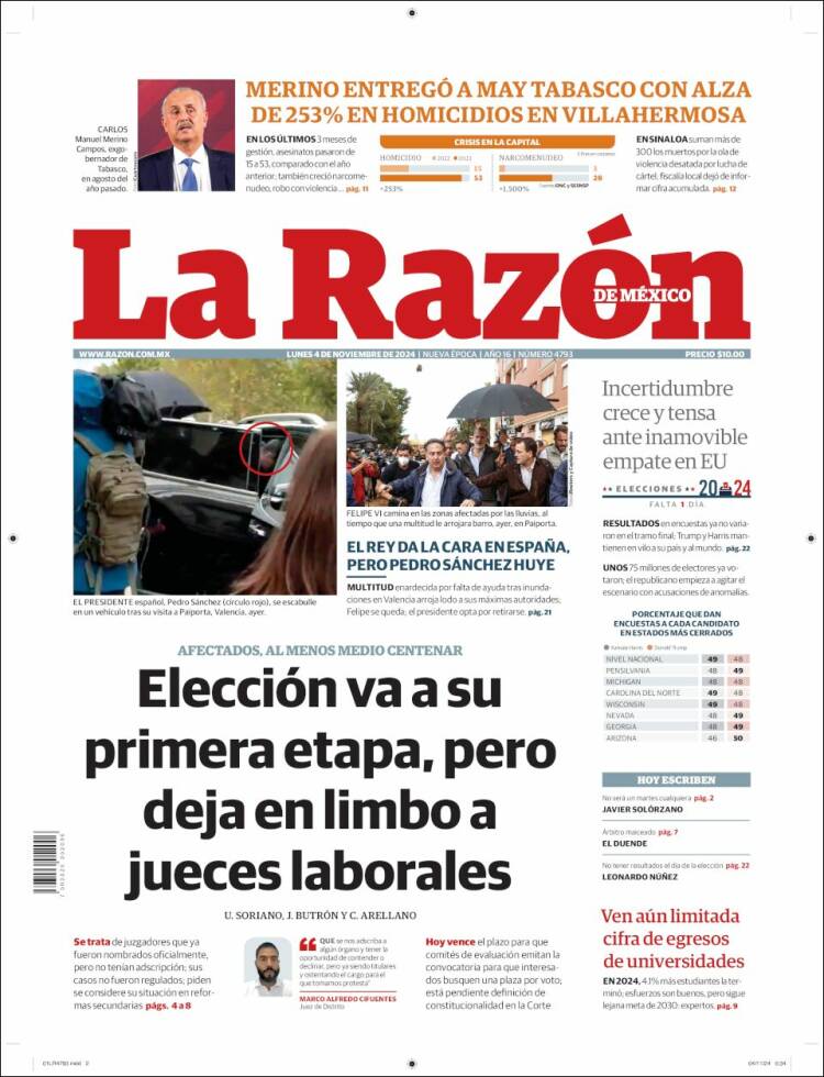 Portada de La Razón (México)