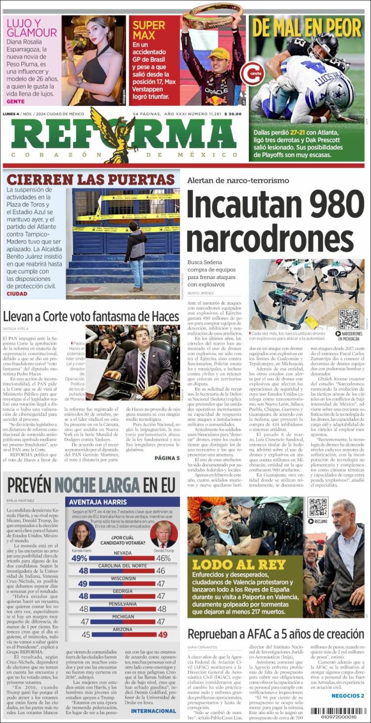 Portada de Reforma (México)