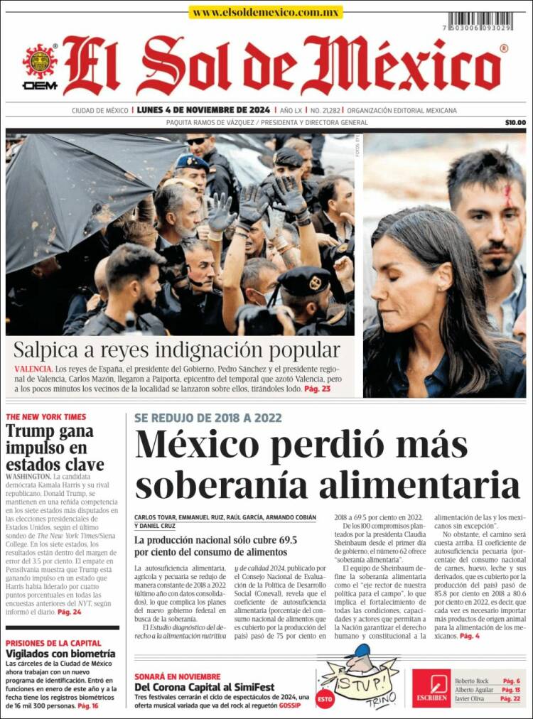 Portada de El Sol de México (México)