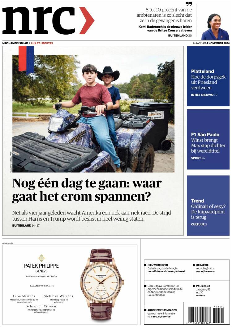 Portada de NRC Handelsblad (Pa&iacute;ses Bajos)
