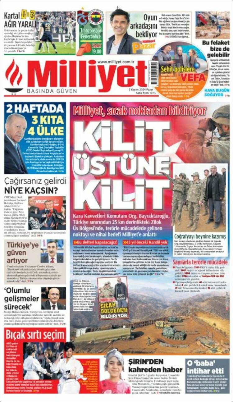 Portada de Milliyet (Turqu&iacute;a)