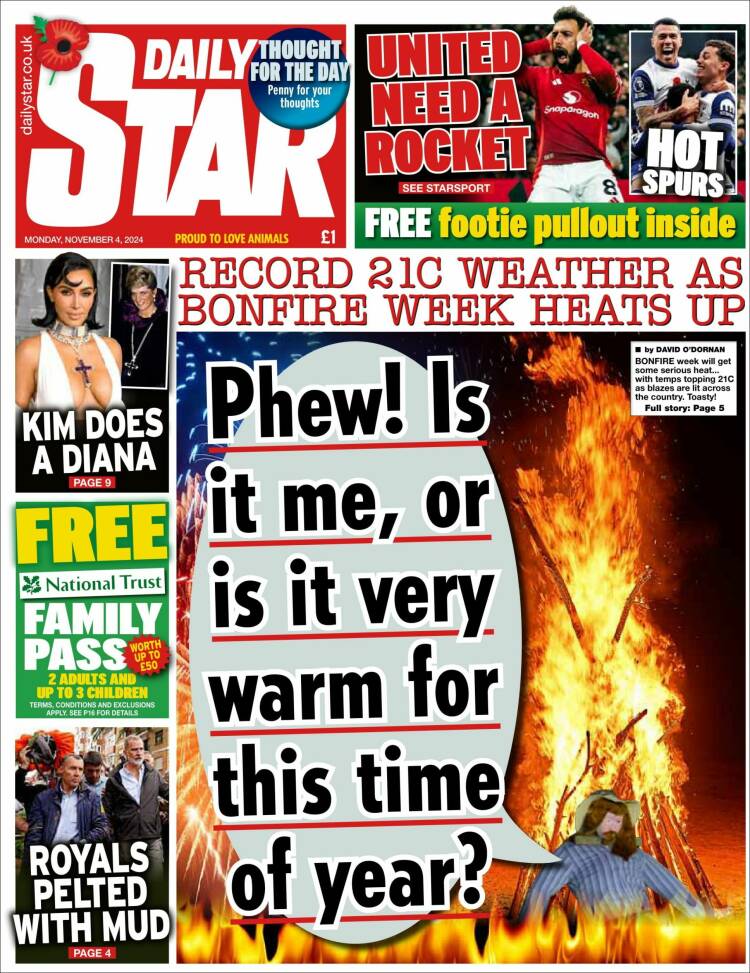 Portada de Daily Star (Reino Unido)