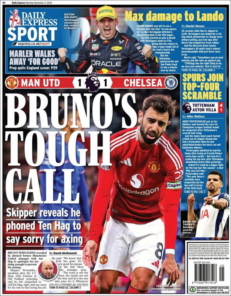 Portada de Express Sport (Reino Unido)