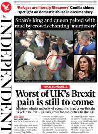 Portada de The Independent (Reino Unido)