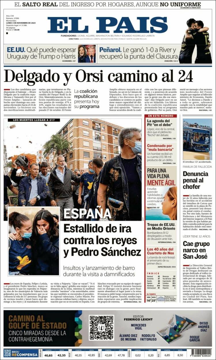 Portada de El País (Uruguay)
