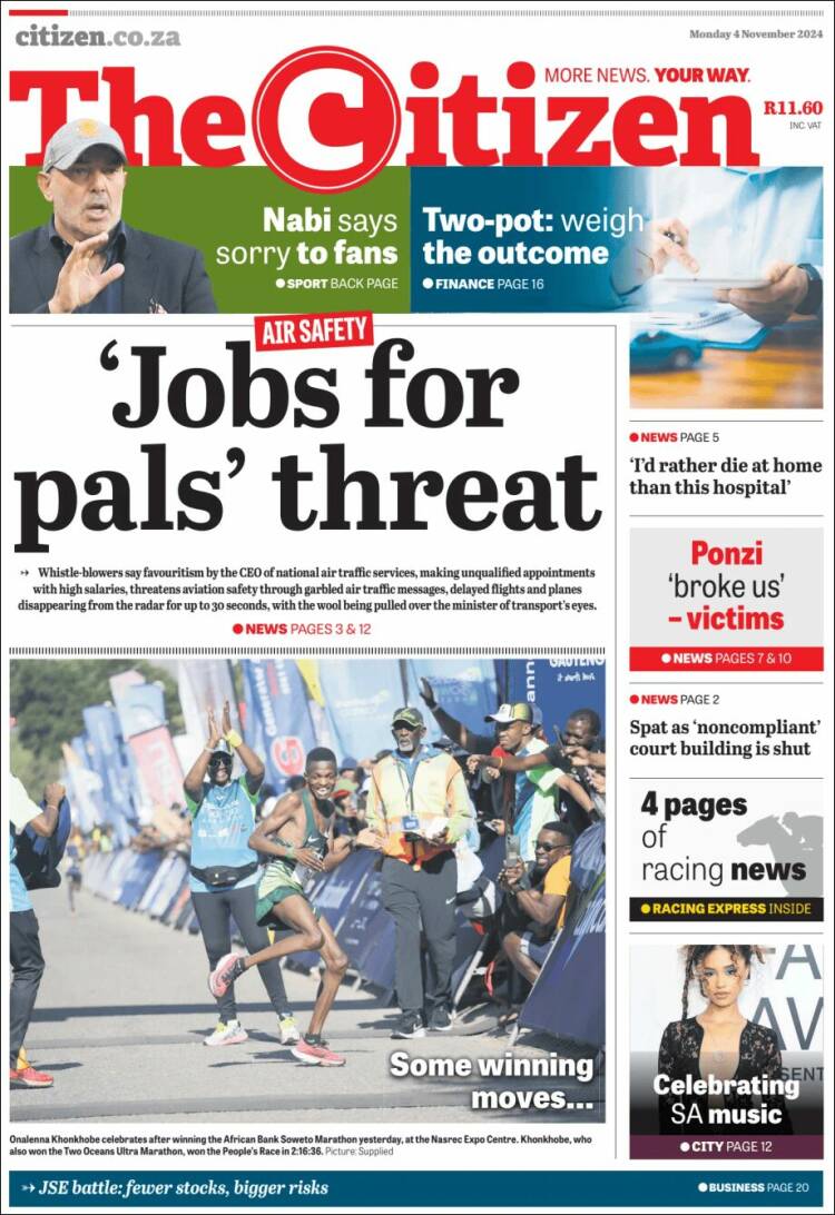 Portada de The Citizen (Sud&aacute;frica)