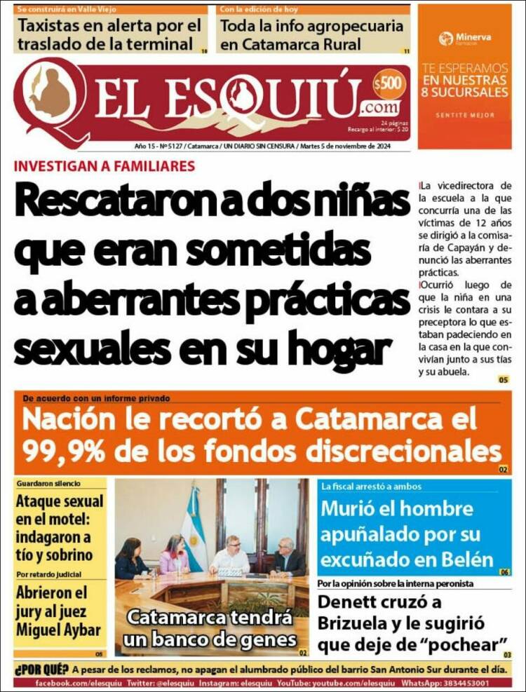 Portada de El Esquiu (Argentina)