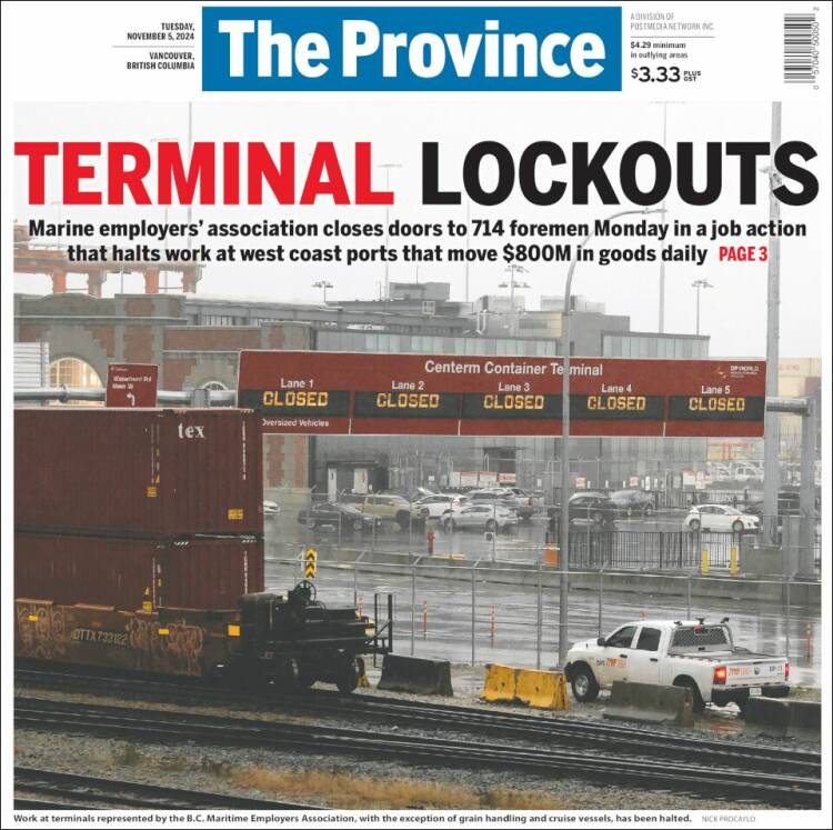 Portada de The Province (Canadá)