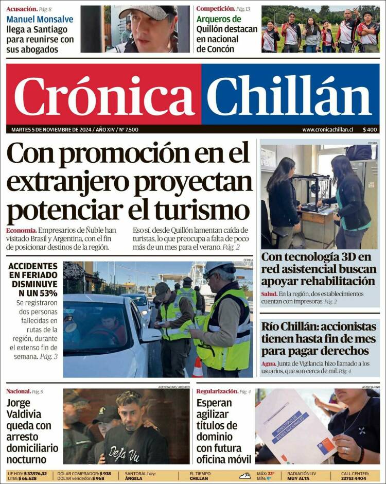 Portada de Crónica Chillán (Chile)