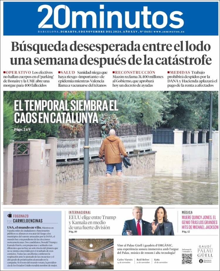 Portada de 20 Minutos - Barcelona (España)
