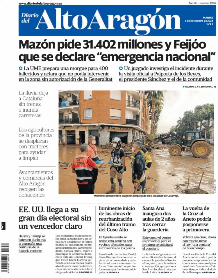 Portada de Diario del AltoAragón (España)