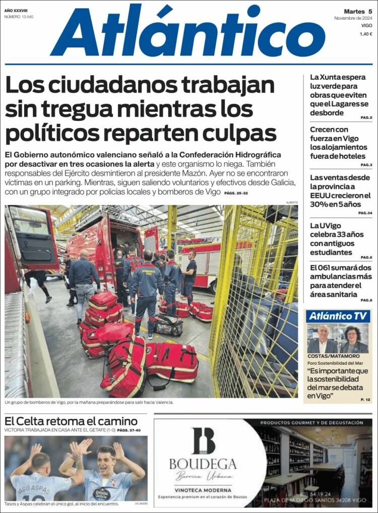 Portada de Atlántico Diario (España)