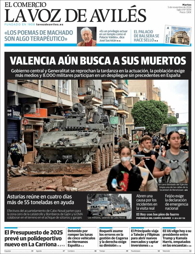 Portada de El Comercio - Avilés (España)