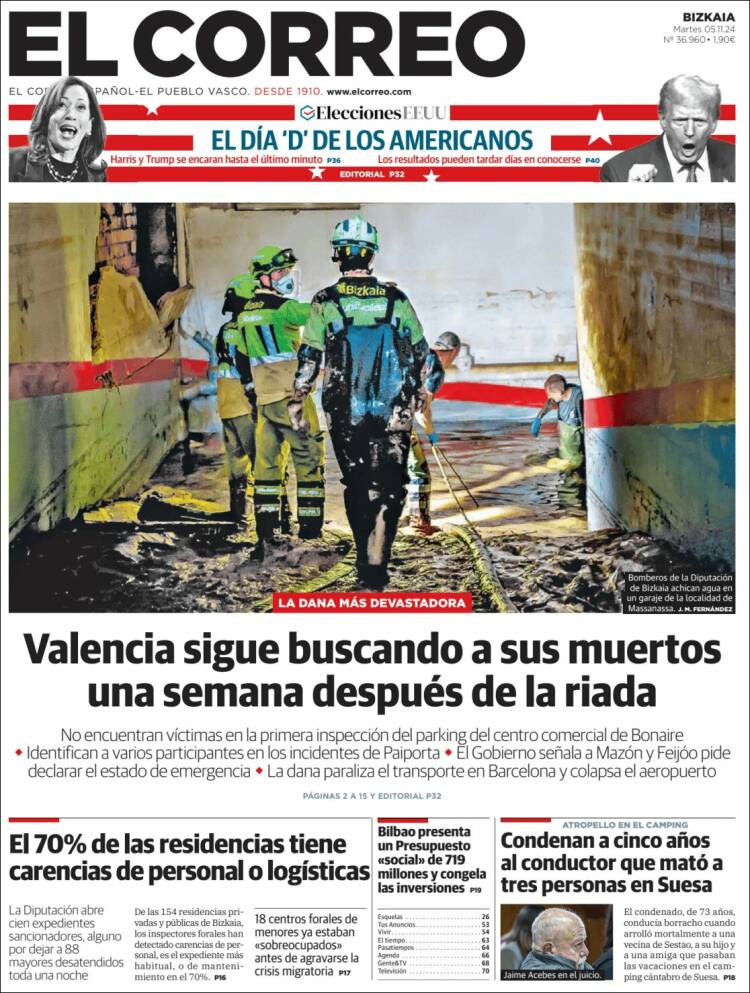 Portada de El Correo (España)