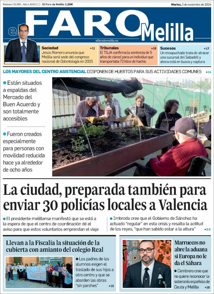 Portada de El Faro de Melilla (España)