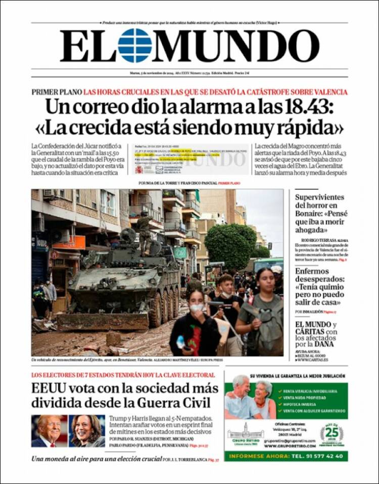 Portada de El Mundo (España)