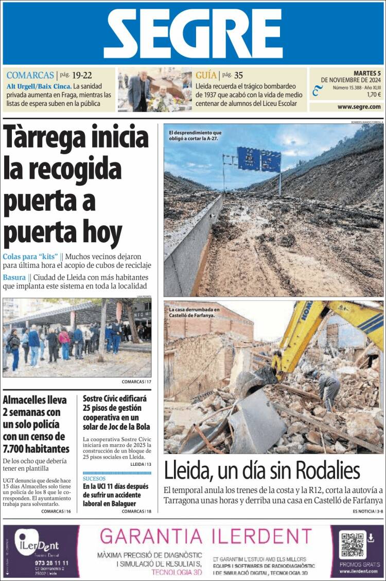 Portada de Segre  (España)