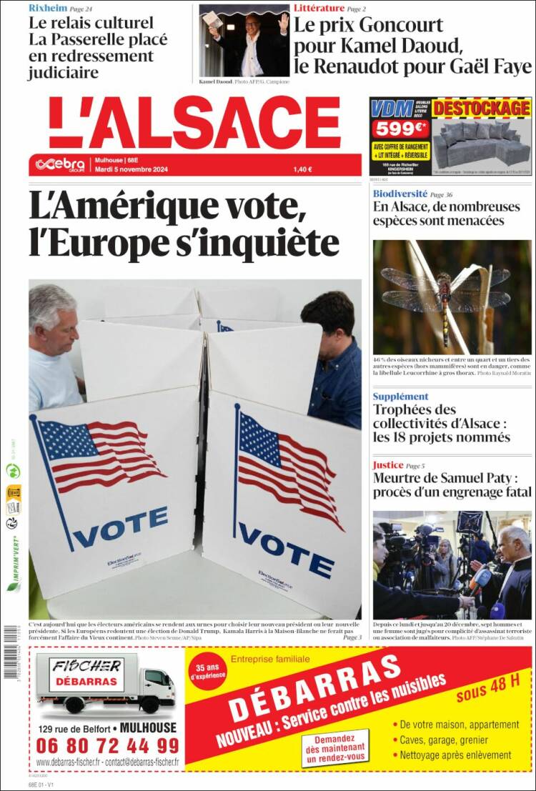 Portada de Journal L'Alsace (France)