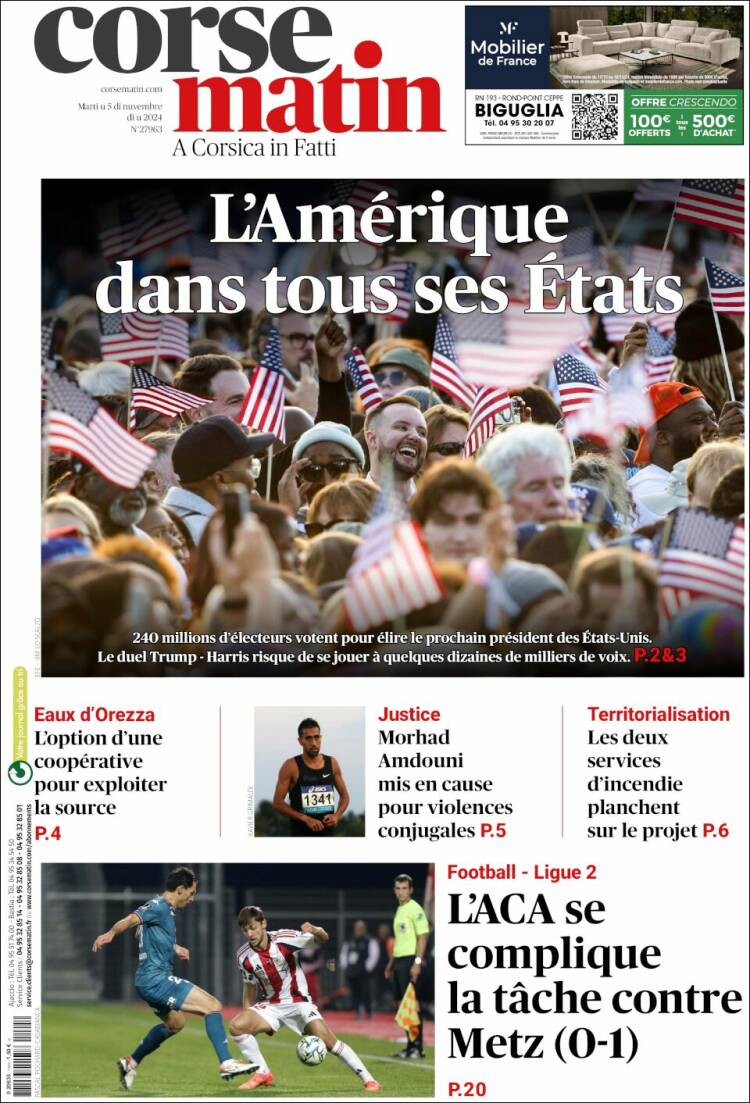 Portada de Corse-Matin (France)