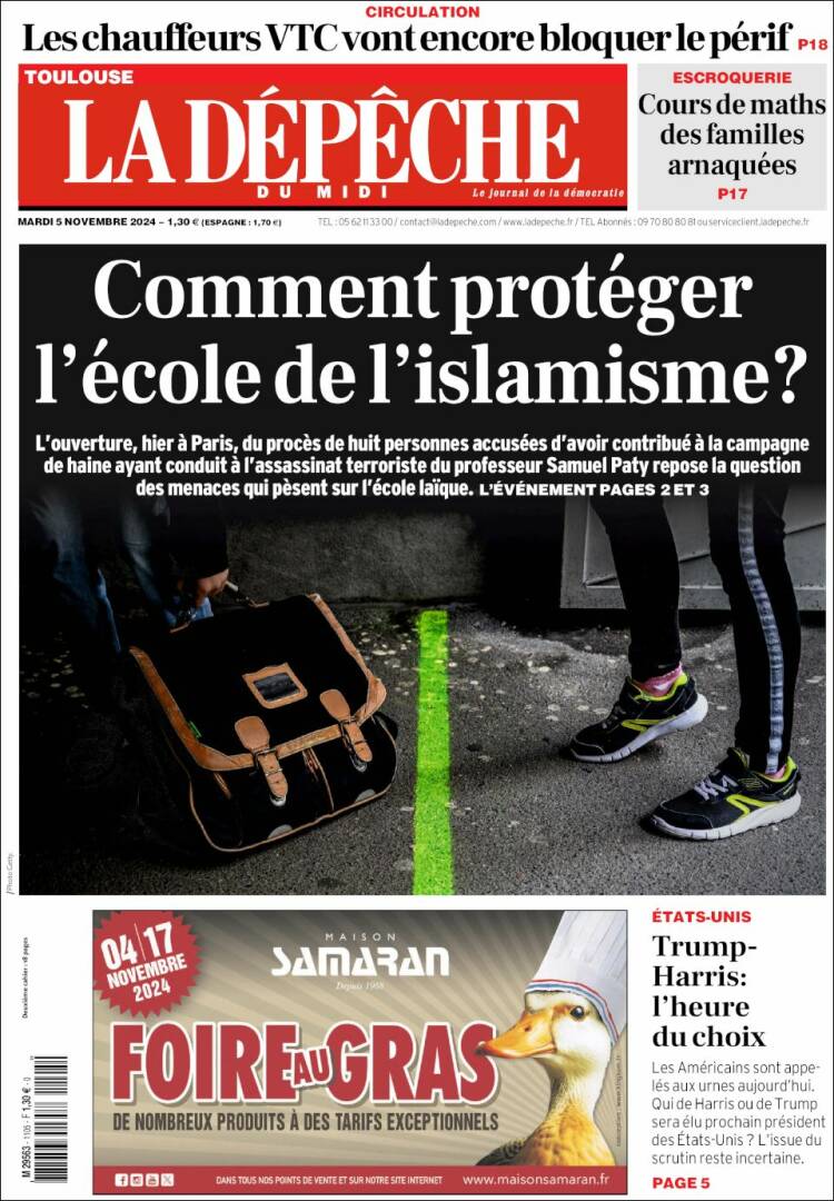 Portada de La Dépêche du Midi (France)