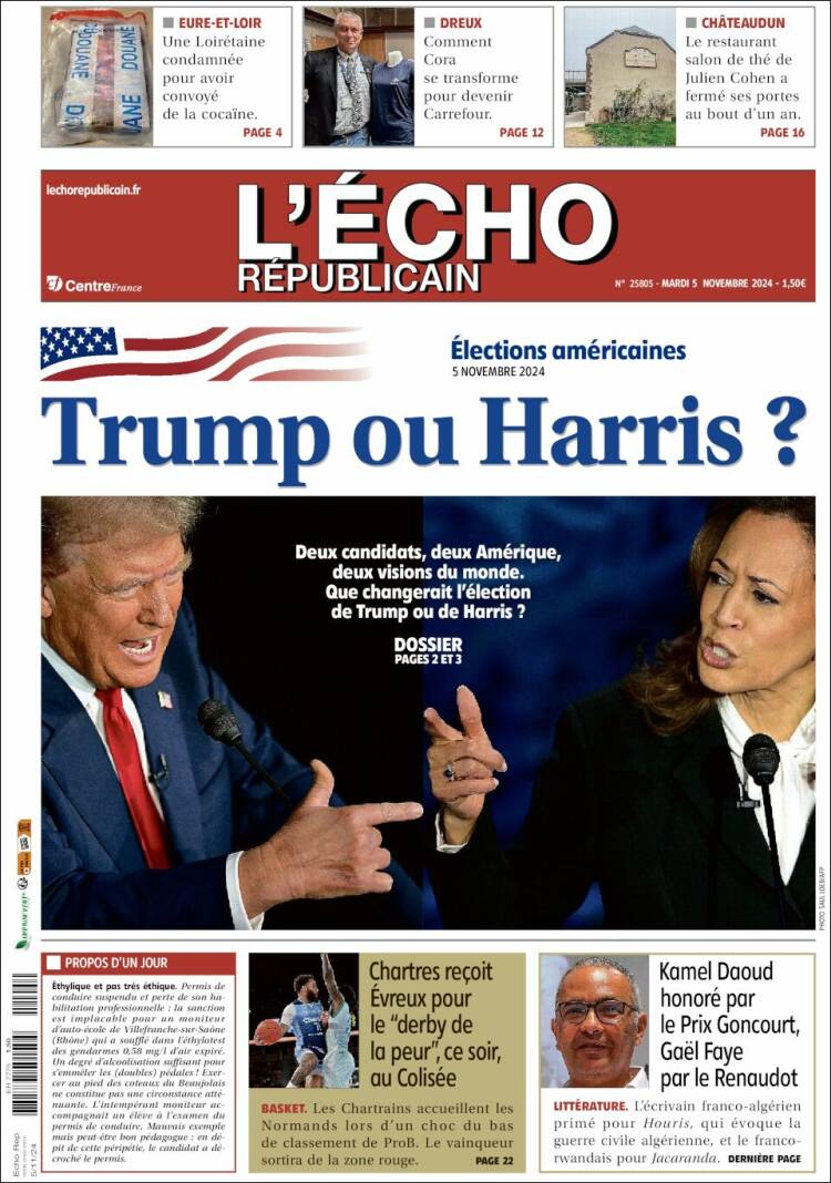 Portada de L'Echo Républicain (France)